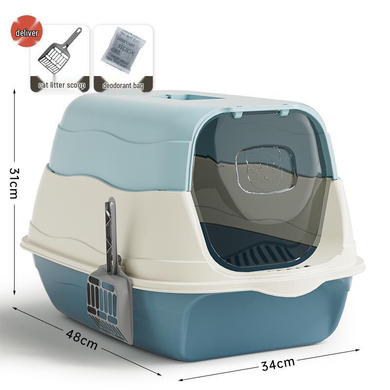 Extra Große Halboffene Anti-Tracking Katzentoilette