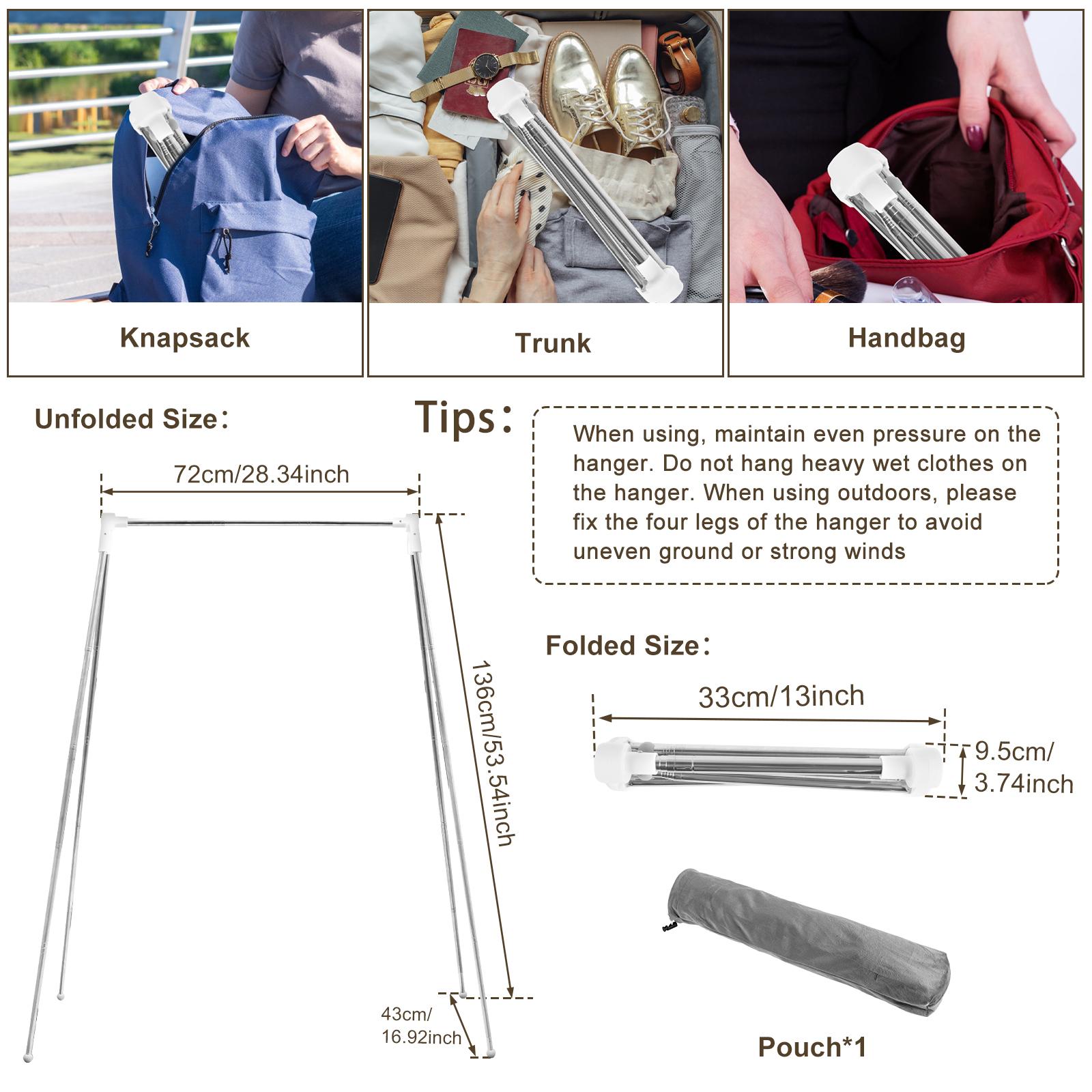 

Складная сушилка для одежды из нержавеющей стали, напольная, вешалка для одежды, выдвижная, портативная, дорожная, стойка для одежды для улицы 1PC