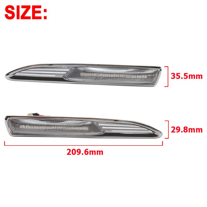 2Pieces LED Dynamic Side Marker Turn Signal Light Sequential Blinker Lamps For Ford Mondeo 4 Mk4 BA7 2007-2015 Car Accessories