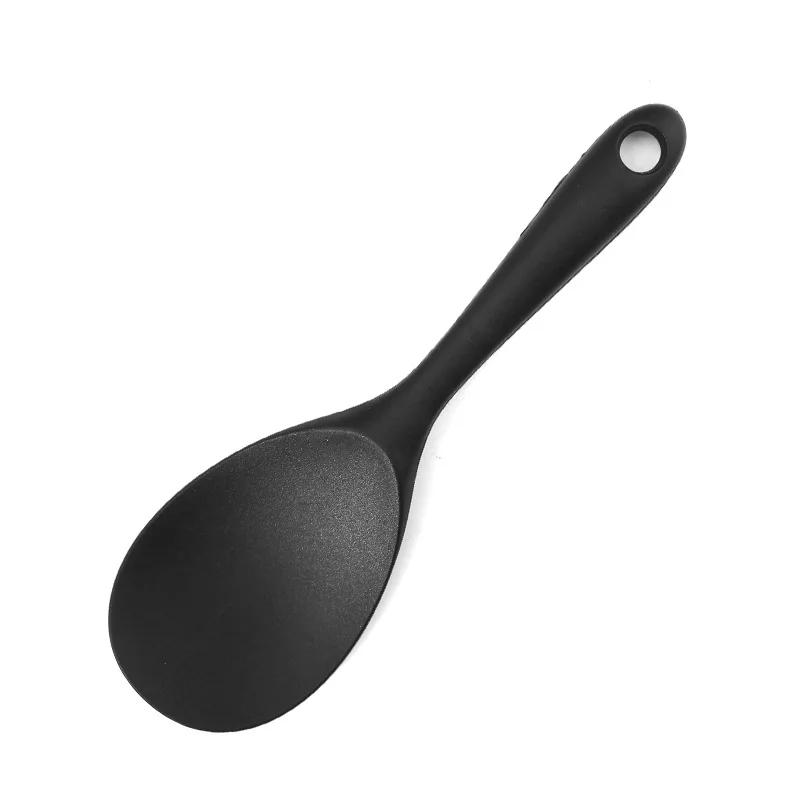 

1pc Integrated Silicone Rice Spoon, Non-Stick Rice Scoop, Heat-Resistant Rice Cooker Spoon, Kitchen Rice Spoon чорний