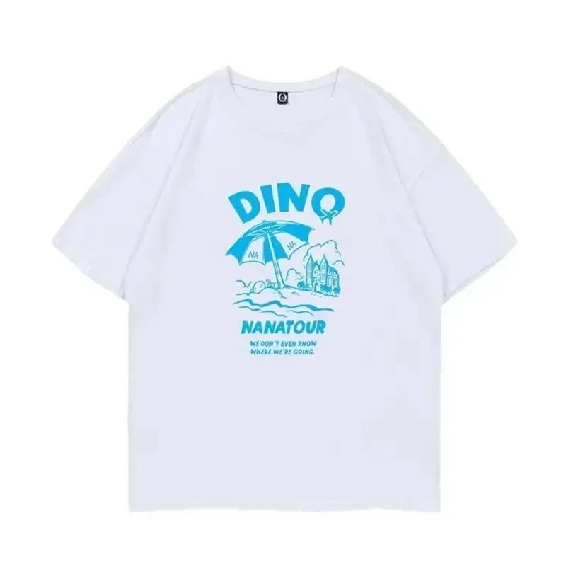 Sommer Einfach Weiß Buchstabe Mode Harajuku Druck Kurzarm Kpop Nana Damen T-Shirt SCoups Jeonghan The8 Y2k Damen Oberteil