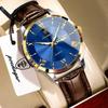 POEDAGAR Luxury Fashion Watch for Man Leather Date Week Casual Quartz Clock Waterproof Luminous Business Watches Reloj