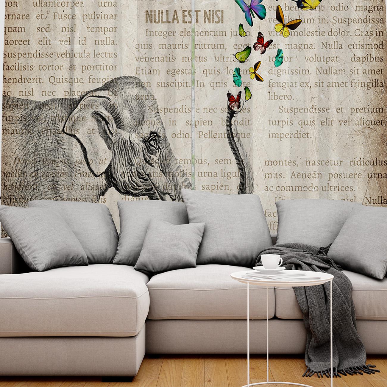 Газетный слон Шторы для гостиной Декоративные элементы Гостиная 135W x 60H(cm) — фото 5