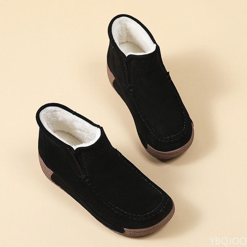 

Повседневные удобные женские зимние новые теплые короткие ботинки модные универсальные противоскользящие женские туфли на плоской подошве 41 чёрный