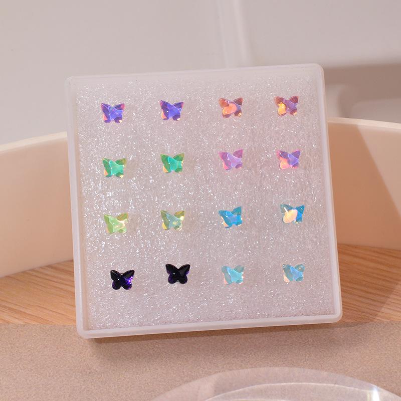 

Crystal Butterfly Resin Stud Earrings - Cute, Hypoallergenic Jewelry for Women