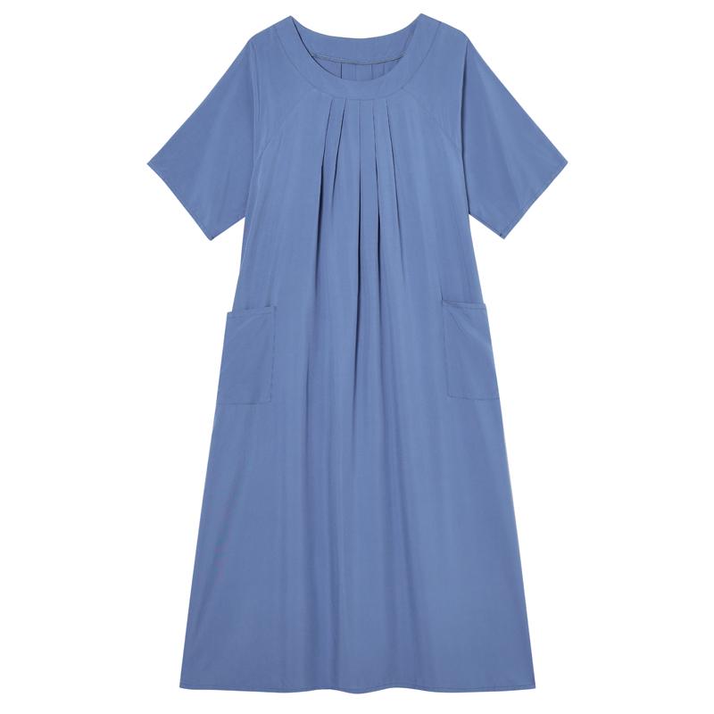 Women's Plus Size Maxi Dress, Boho Print Loose Short Sleeve Casual Dress with Pockets (XL-5XL)