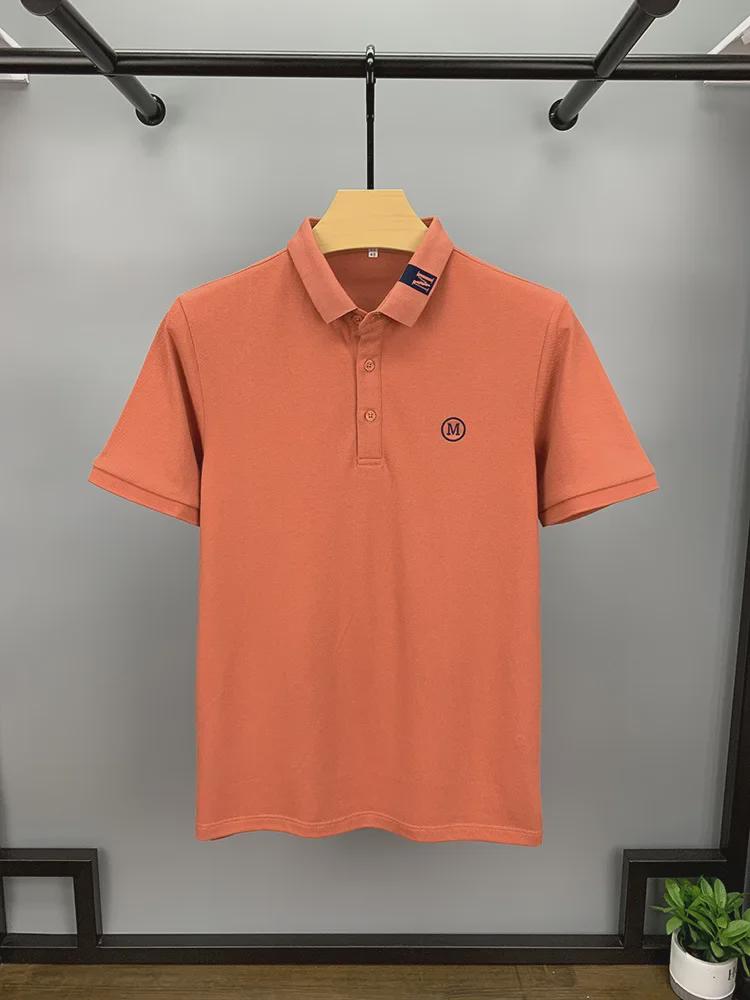 High-End Embroidered Men's Cotton Polo Shirt: Summer Short-Sleeved Lapel Design
