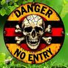 Metal Poster Danger No Entry Skull Gothic Wall Art Bar Decor