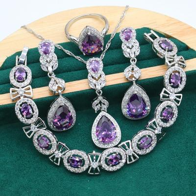 Die Atmosphäre ist voller Diamant-Zirkon Damen Schmuckset Mode Glänzend Hochwertig Leichter Luxus Schmuckset
