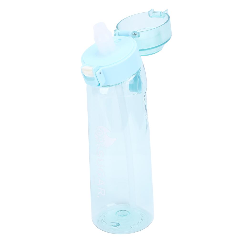 650ml Air Scent Water Bottle Straw Scent Water Cup with 2 Rings for Hiking Picnic Outdoor Travel