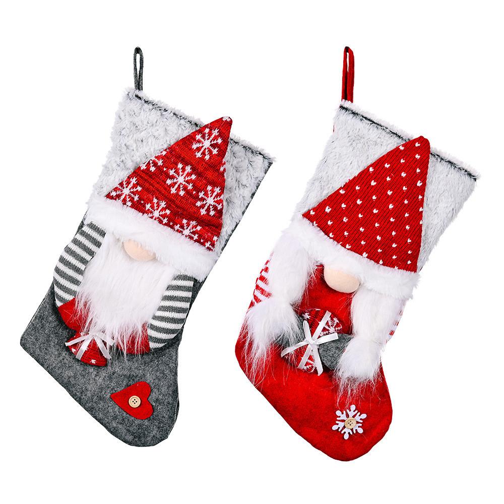 Soft Fabric Rudolph Christmas Stocking With Gift Design For Joyful Seasonal Decor