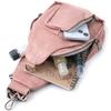 Women's Bag with an Accent On a Textile Strap Made of Smooth Eco-leather VINTAGE Bag 22772 Pink