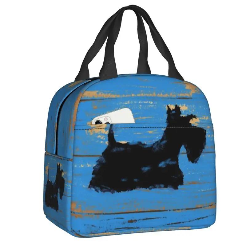 

Утепленные сумки для ланча Scotties для школы, офиса, шотландского терьера, водонепроницаемые термосумки для ланча для женщин и детей 22x20x13CM