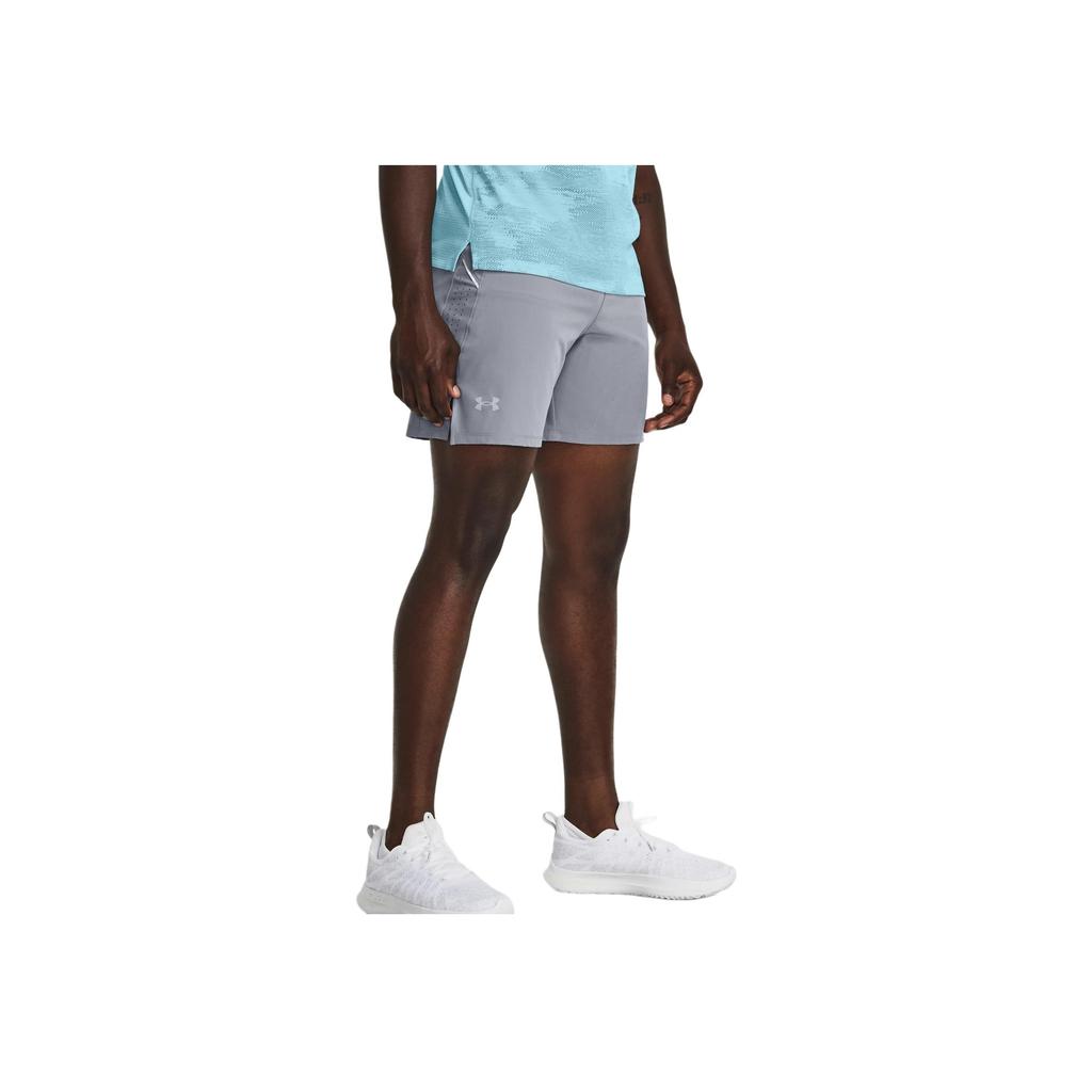Under Armour Launch Solid Color Running Casual Sports Shorts Men shorts Gray 1376508-035