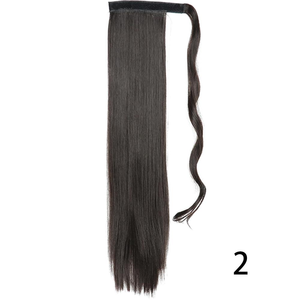 MISS WIG Women Synthetic Long Straight Ponytail Extensions Heat Resistant Hair 22 and 34 Inch Wrap Around Pony Hairpiece for Women