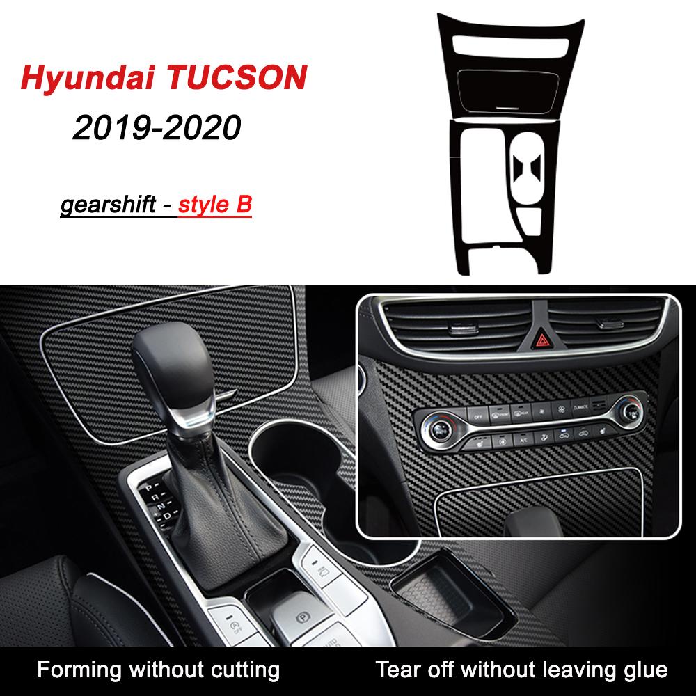 For Hyundai Tucson 2016-2021 Interior Central Control Panel Door Handle 5D Carbon Fiber Stickers Decals Car Styling Accessorie