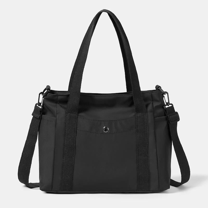 

Корейська полотняна сумка-тоут - Велика, проста, універсальна сумка через плече для роботи та поїздок чорний