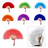 Feathers Fan Folding Fan Flapper Hand Fan for Costume Dancing Show Party Wedding Decoration Fan Performances Party Fan