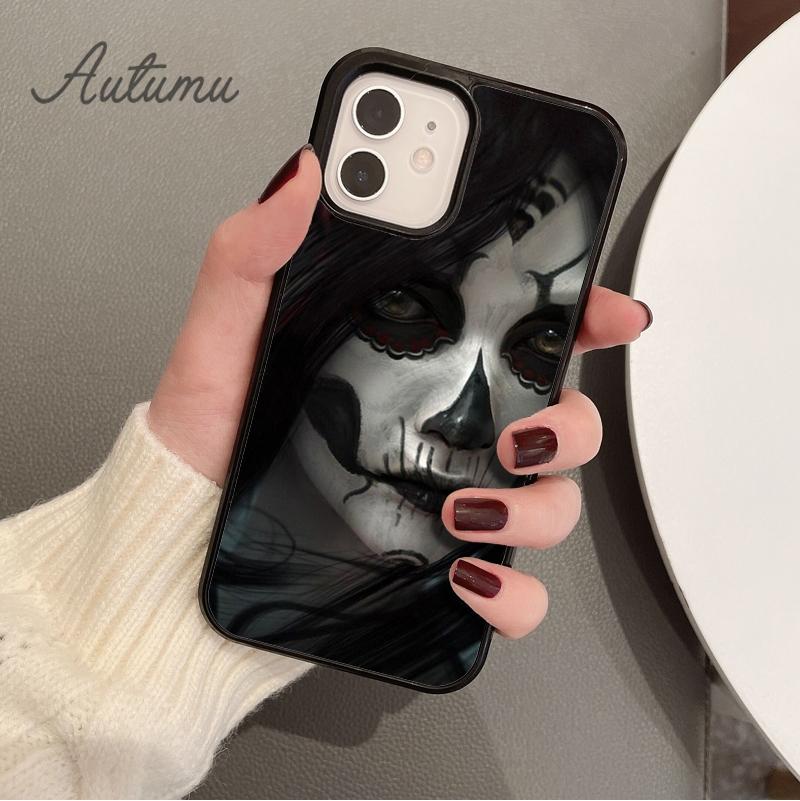 Mexican Skull Girl tattooed Art Phone Case for iPhone 17 Air 15 16 16e 11 12 13 14 Pro Max Plus Cover coque Fundas