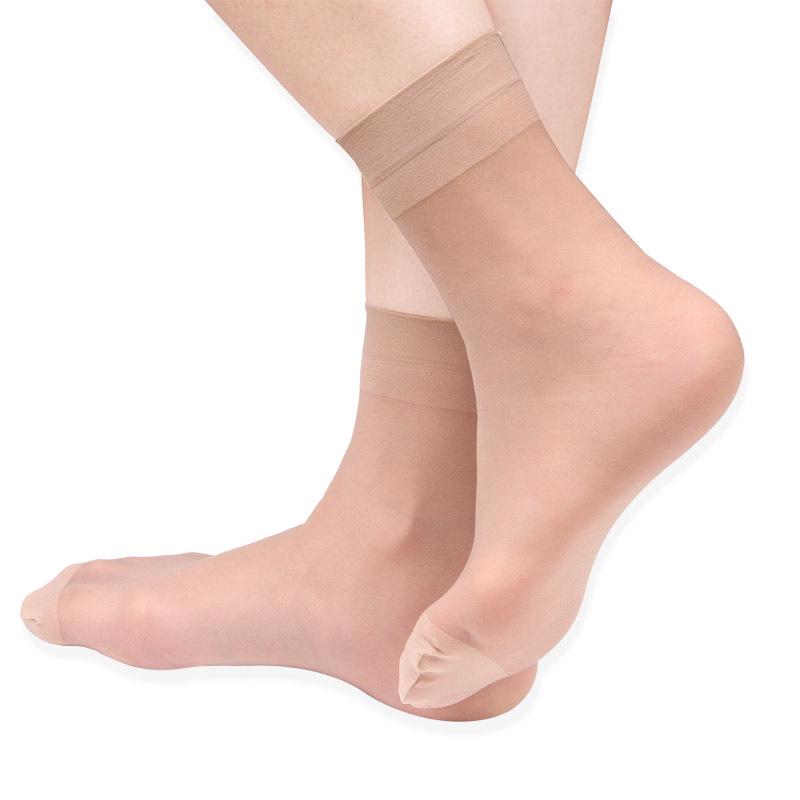 Langsha Women's Core-Spun Silk Nylon Socks - 5 Pairs: Short, Sheer, Black, and Transparent for Summer