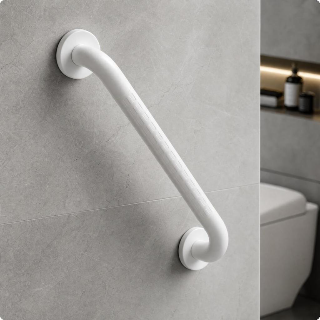 Grab Bar with AntiSlip Texturing | Sturdy StainlessSteel Inner Tube, Bathroom Bar, for Shower