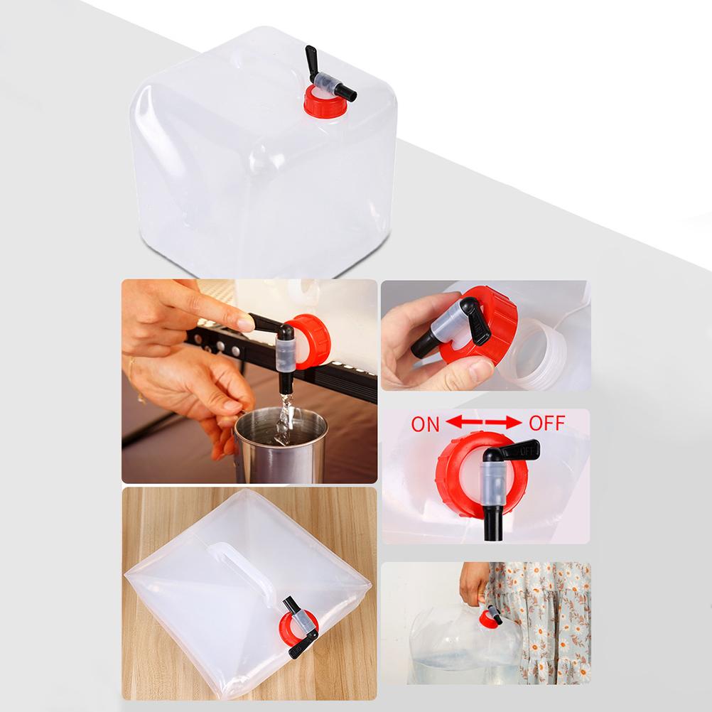 15 Litres Collapsible Water Container with Spigot Camping Water Storage Carrier Jug Foldable Portable Water Canteen for