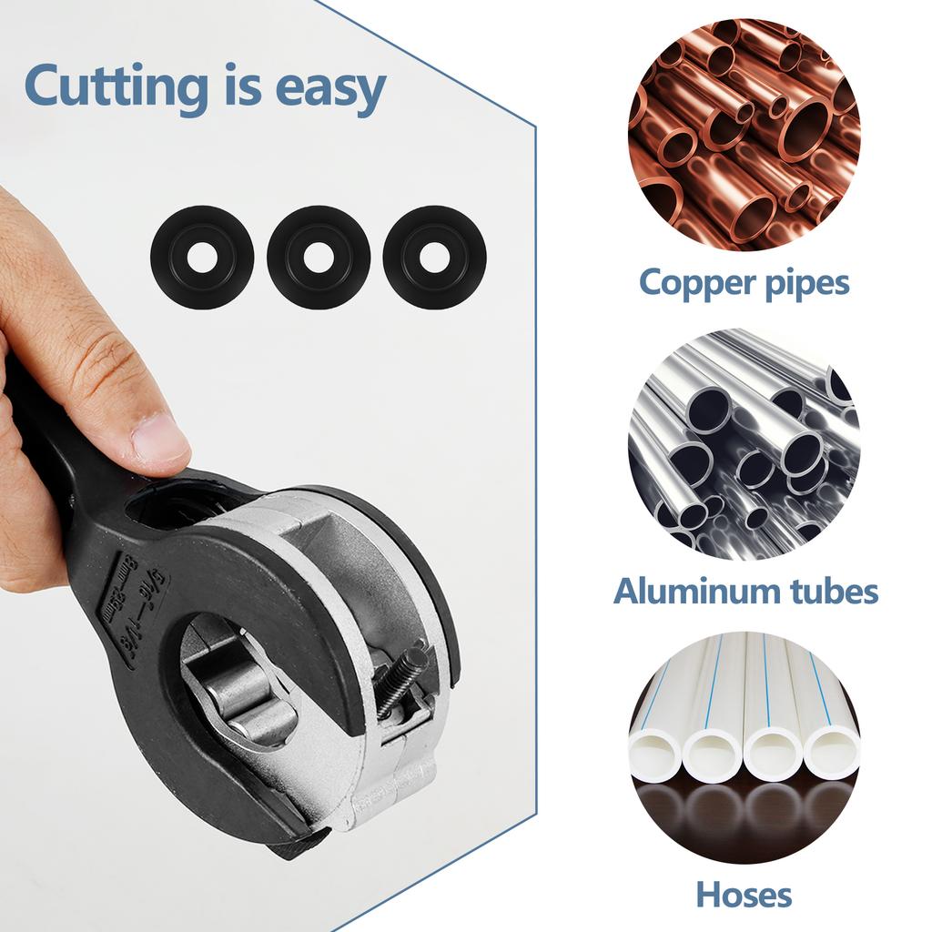 Adjustable Ratchet Pipe Cutter Stainless Steel Copper Aluminum Tubes Professional Hose Cutting Tool for Auto Repair and Plumbing