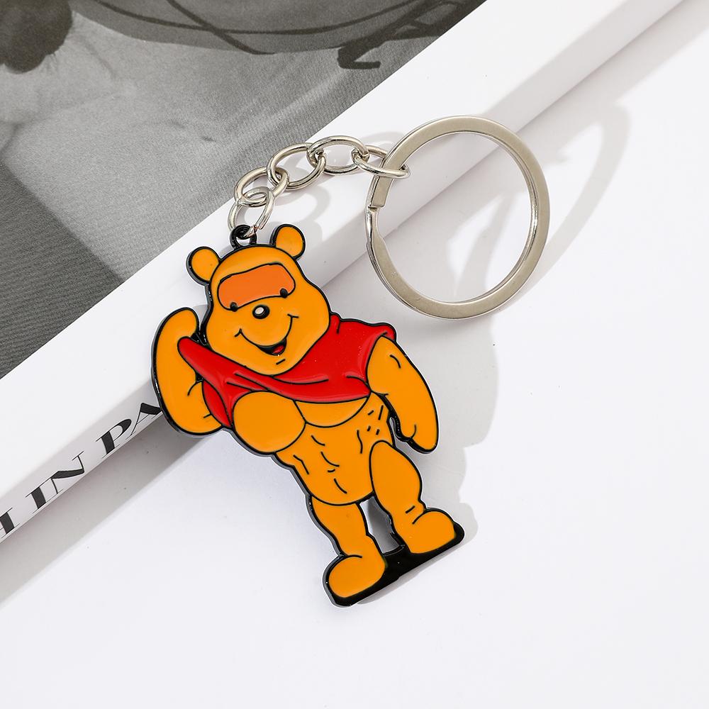 Fitness Motivational Key Ring - Funny Muscle Figure Mickey Stitch for Women Men Keys Holder Keyring Attachment Present