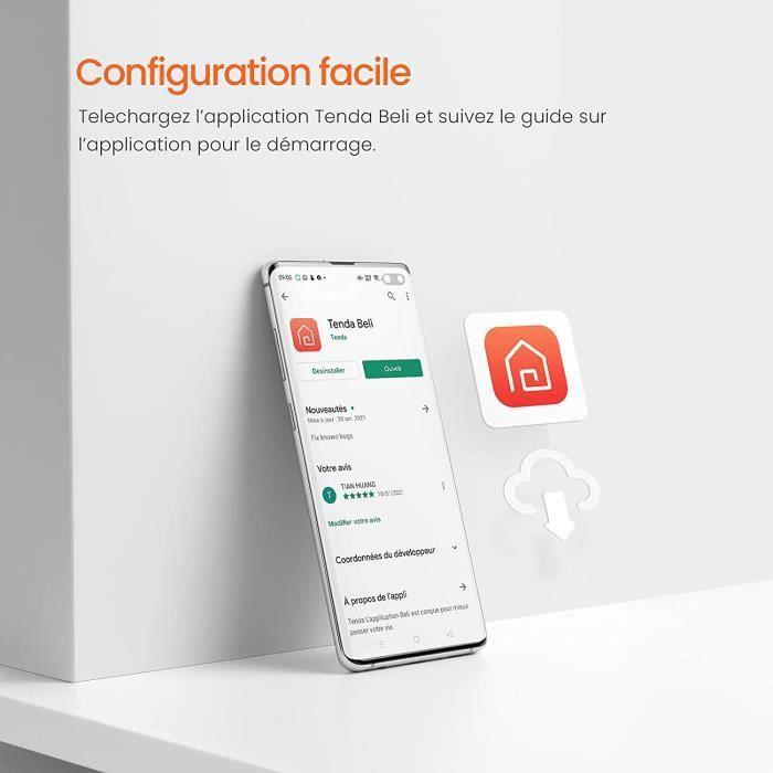 Multiprise Connectée - TENDA - SP15 - 3 Prises - 2 Ports USB - Protection Surtensions