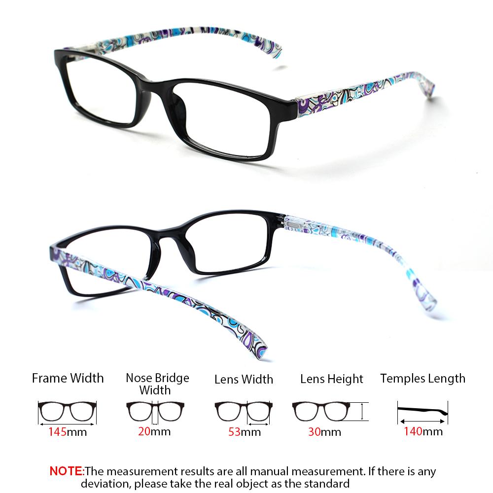TUREZING 4 Pairs Presbyopia Eyeglasses Stylish Printed Pattern with Spring Hinges for Gentlemen Women Cheap Presbyopia Oval Clear Lenses