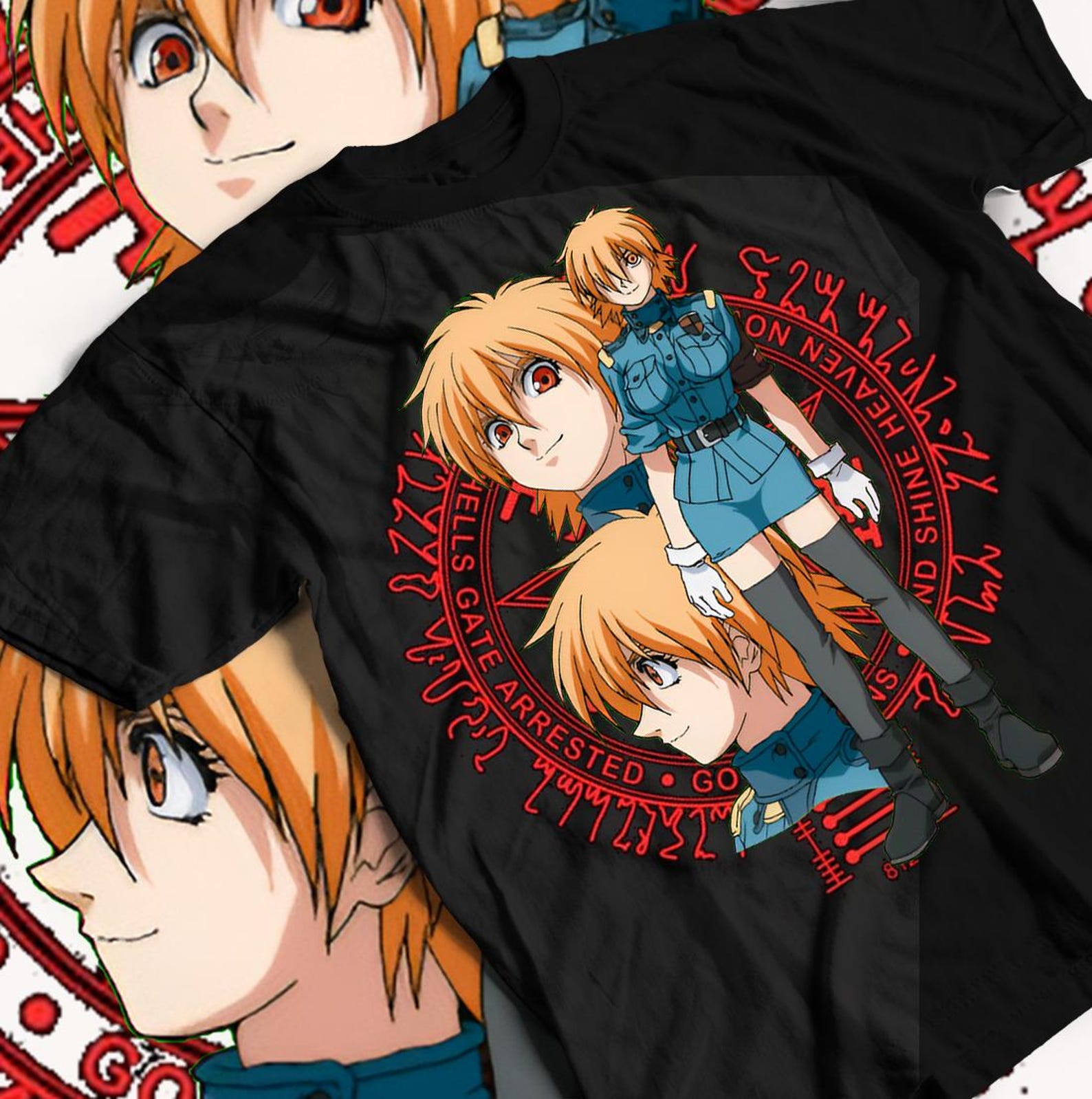 Anime Seras Victoria T-Shirt, Unisex Manga Waifu Tee, Hellsing Ultimate Shirt, Otaku Gift, Japanese Anime Apparel L