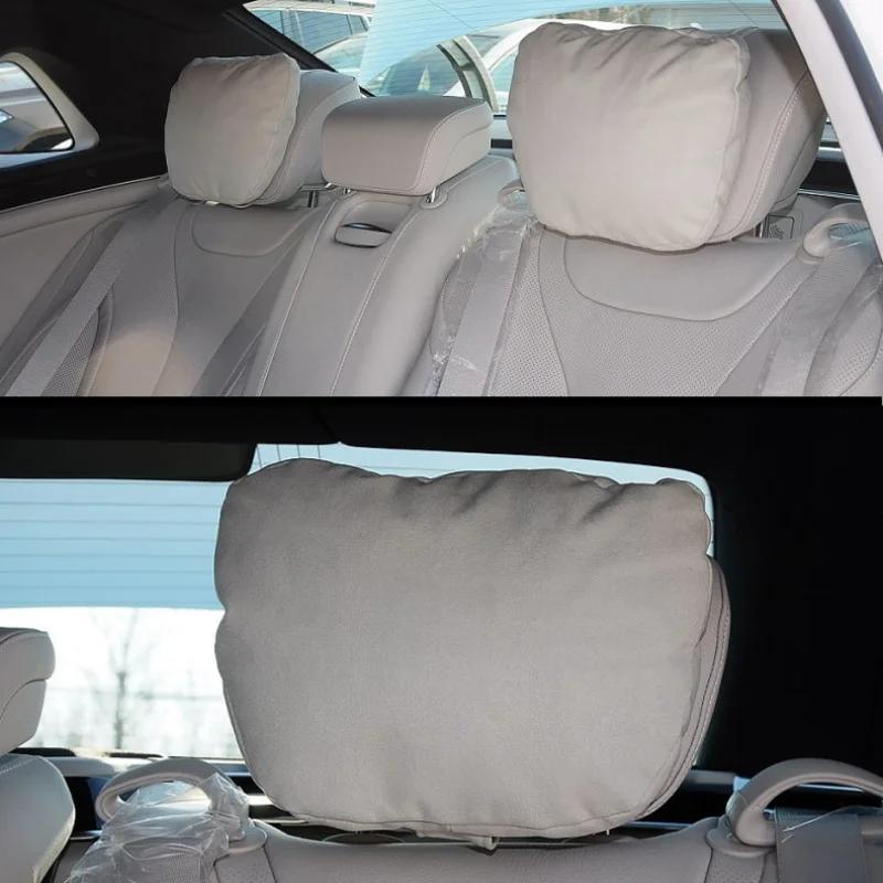 LEIBOO Cotone Memory Poggiatesta per Auto Supporto Collo Accessori Auto Sedile Classe Morbido Universale Regolabile Cuscino Auto Cuscino Poggiatesta Collo