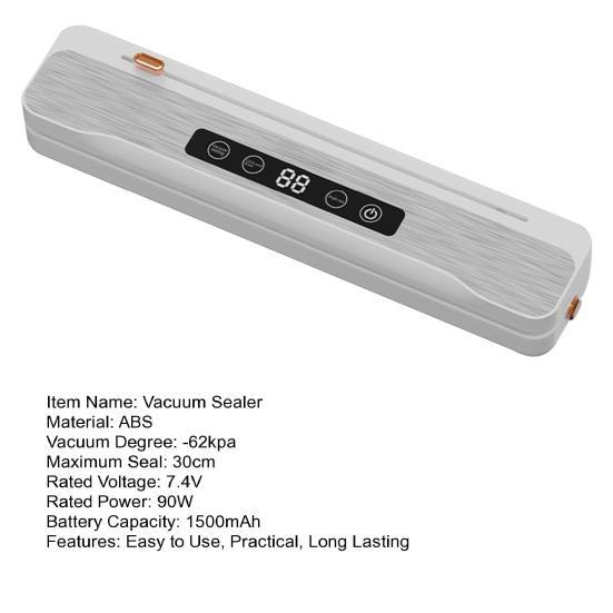 Wireless Vacuum Sealer Strong Suction Digital Display Rechargeable Compact Portable Vacuum Sealing Machine with 10 Vacuum Bags