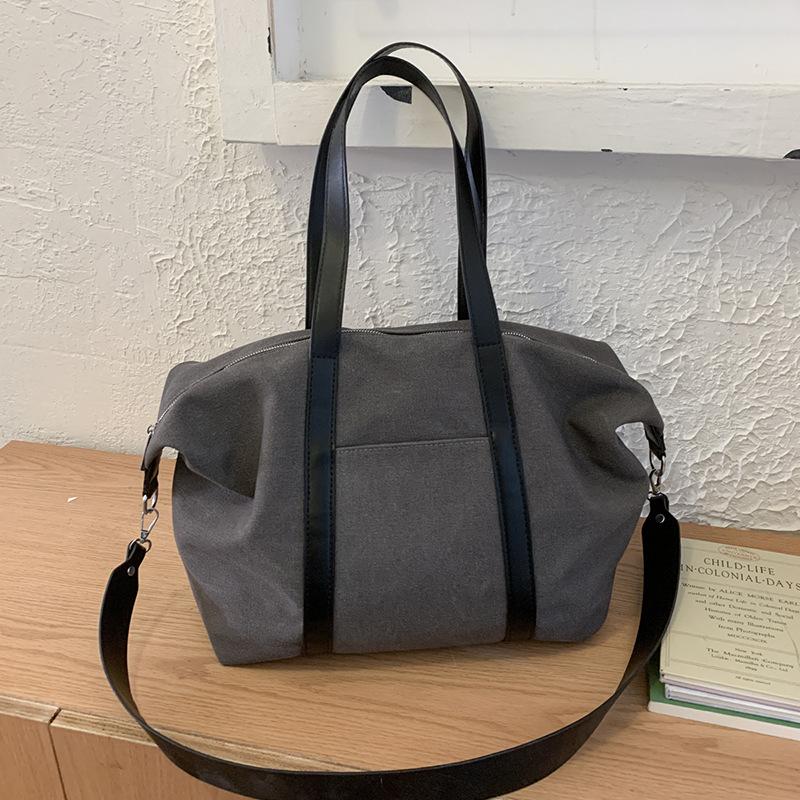 Canvas bag women's large capacity 2025 new autumn and winter casual messenger bag versatile single shoulder college student class tote bag