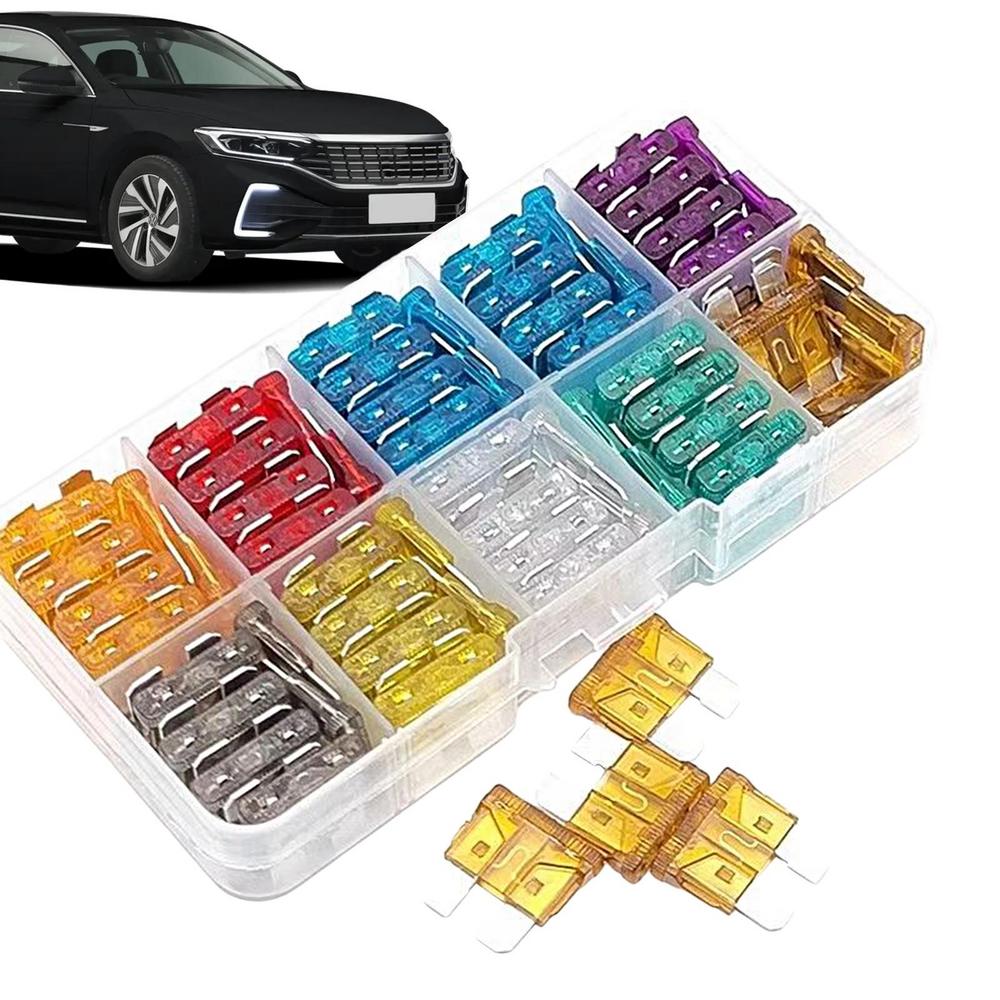 Car Fuses Assortment Kit 100X Truck Fuses Automotive Replacement Fuses Low Profile Fuse For Car RV Truck Motorcycle