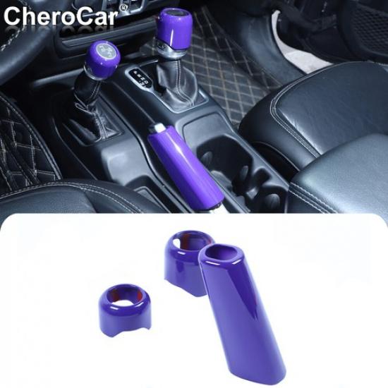 

For 2018+ JL JLU Jeep Wrangler Console 4WD Gear Shift Knob Cover Handbrake Trim