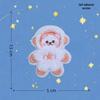 Adhesive Cartoon Bear Head Embroidery Patch - No-Sew, DIY Decorative Sticker for Clothing