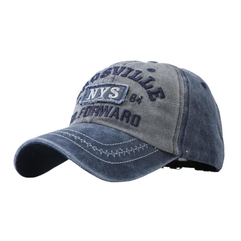 Letter embroidered baseball cap men and women retro versatile outdoor washed cotton cap fishing sun protection cap
