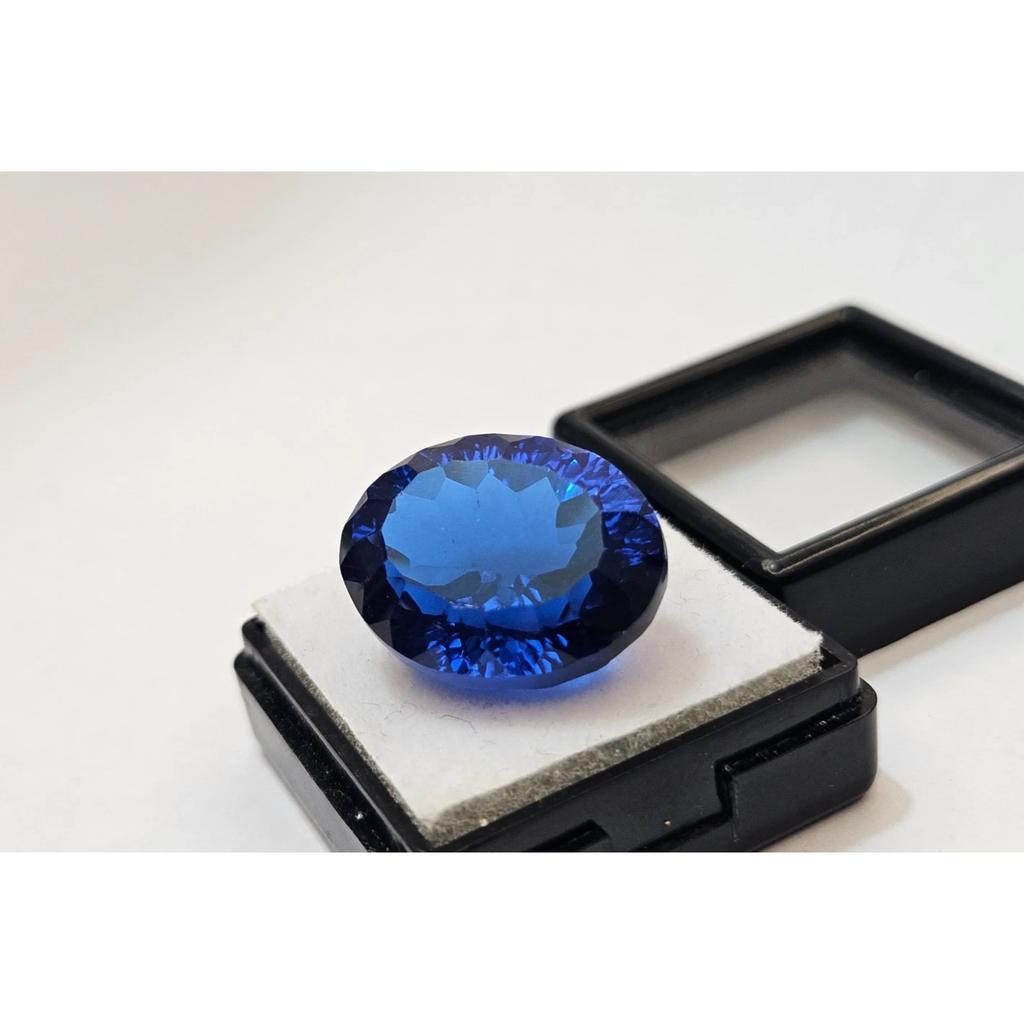25+ Ct Blue Color Topaz Oval Cut Stunning Certified Loose Gemstone