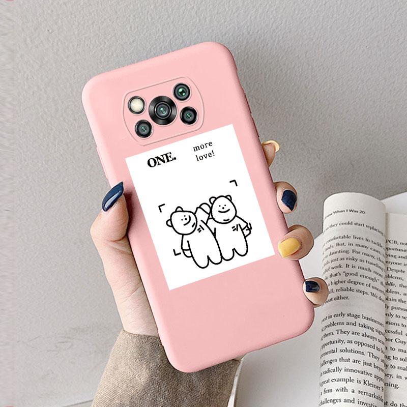 Case For Poco X3 Pro Pocox3 X 3 NFC Cute Heart Flower Back Cover Soft Silicone Matte Protective Funda For Xiaomi Poco X3 Pro Bag