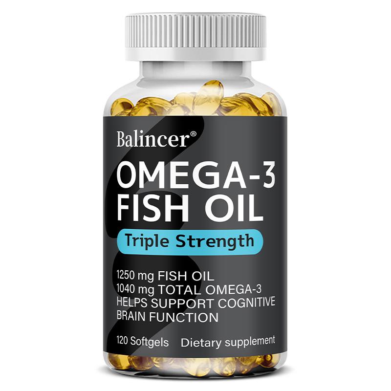 Triple Strength Omega‑3 Fish Oil 1250mg, 120 Softgels, EPA 690mg DHA 260mg Dietary Supplement