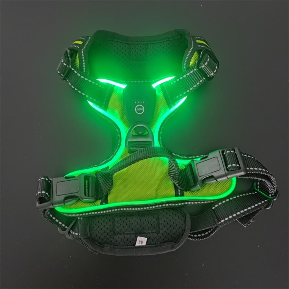 Light Up Luminous Pet Chest Strap Adjustable Dog Glow Vest Practical LED Dog Harness  Cats Pet