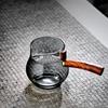 Crank Side Wooden Handle Glass Tea Dispenser Fair Cup With Removable Filter Heat Resistant Chahai Kungfu Tea Set Tea Maker