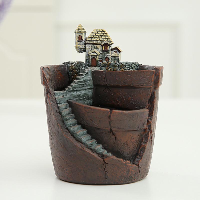 Resin Ornaments: Cross-border Succulent Flower Pot for Home Gardening and Micro Landscape
