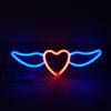 Flying Heart Neon Light Wings Design Kreativ form USB/batteridrevet neonskilt LED-lampe Festdekorasjon