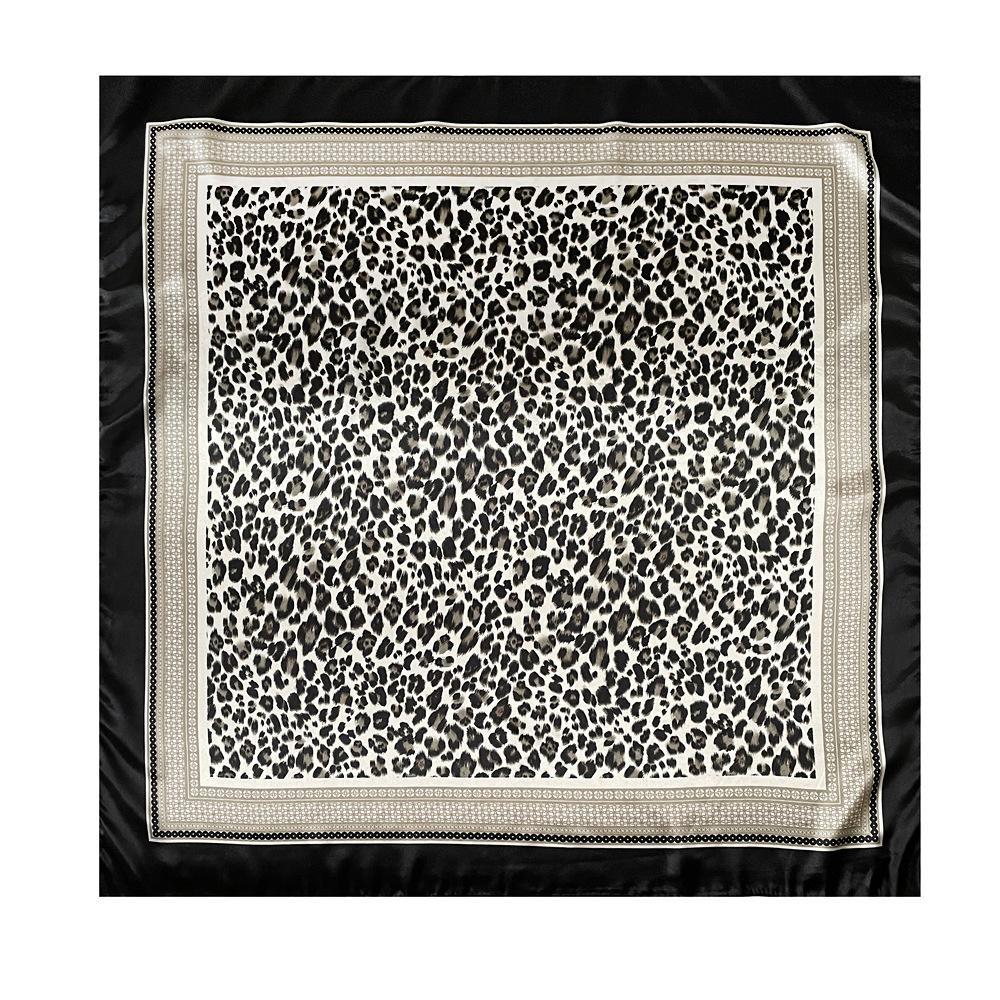Artificial Silk Scarf 90cm Women's New Arrival Headscarf Satin Square Scarf Leopard Print Shawl