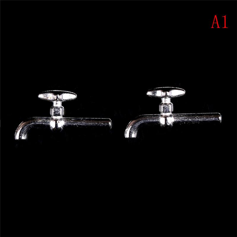 1/2/4/12PCS 1:12 Miniature Metal/Plastics Water Tap Faucet Dollhouse Kitchen Bathroom Accessories Dollhouse Miniature Faucet Toy