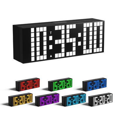 CHKOSDA Digital Alarm Clock LED Clock 2-inch Digital 7 Color Options Adjustable Brightness Countdown Clock with Remote Control Calendar and