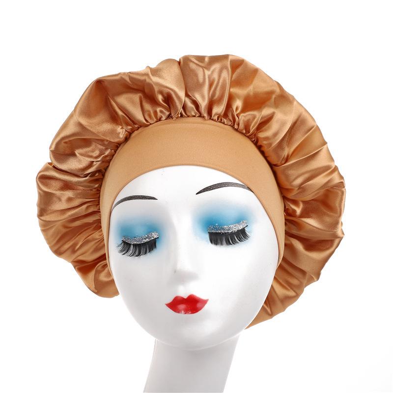 "Extra-Large Silk Sleep Cap with Bowknot – Beauty Hair Care Turban Hat"