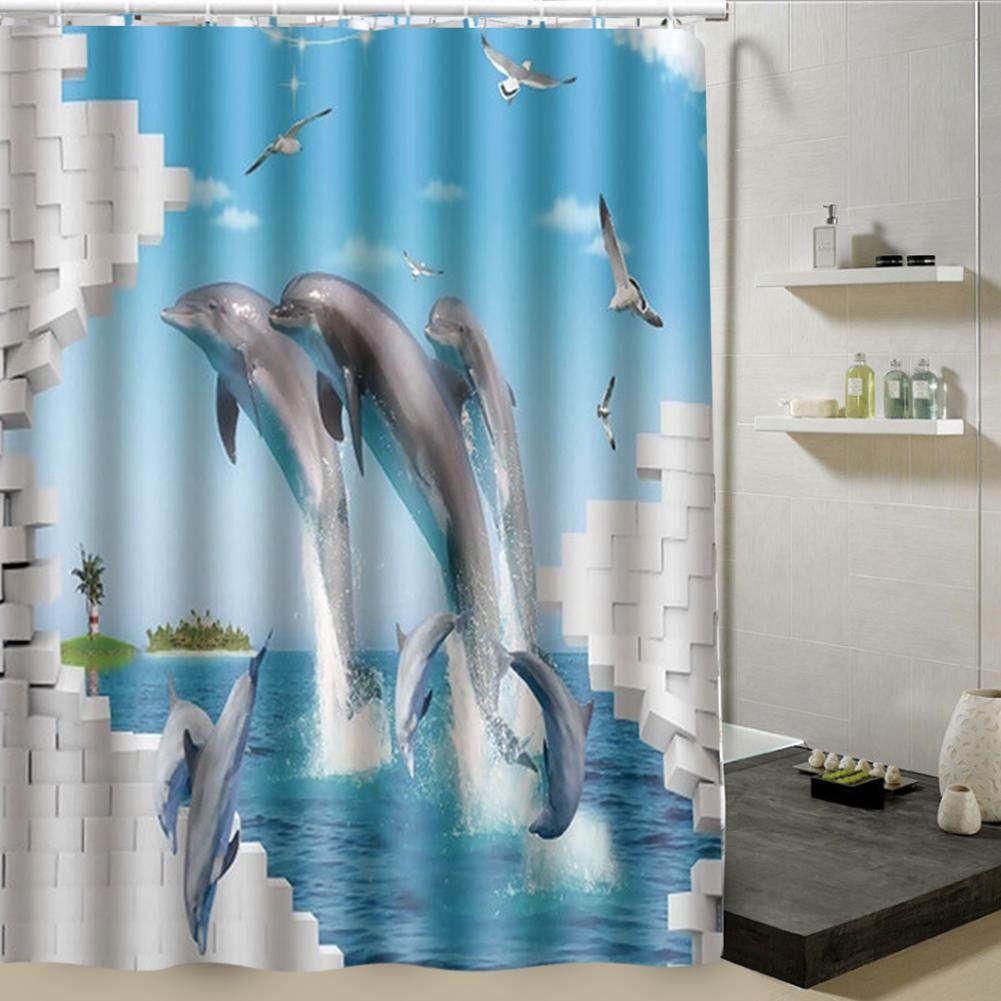 180x180cm Beautiful Print Shower Curtain Polyester Waterproof Bathroom Bath Curtain